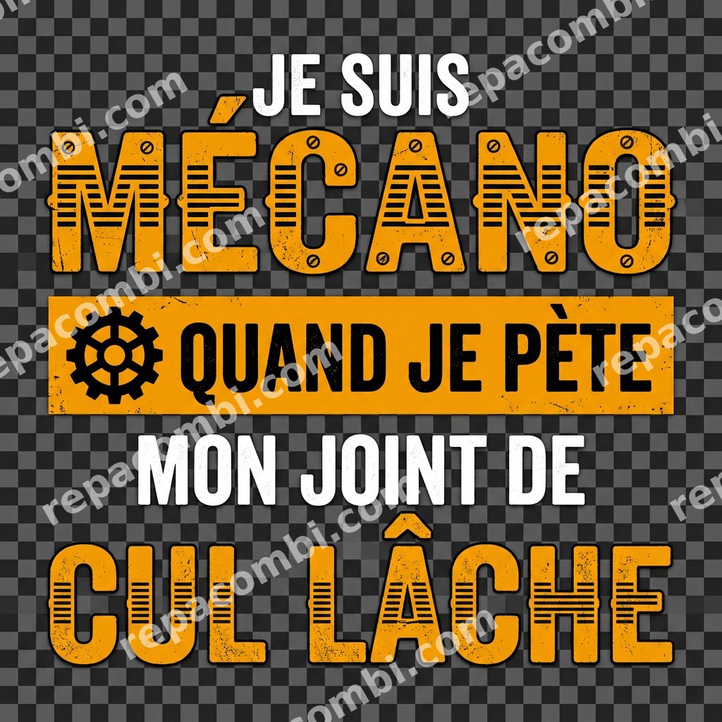 Humour Mécano Joint Humour Mécano Joint — Punchline atelier 'joint de cul' style industriel