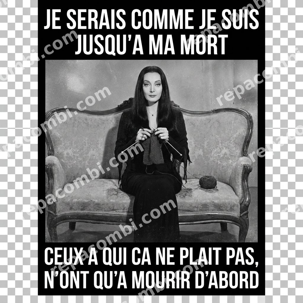 Je Serai Comme Je Suis Je Serai Comme Je Suis — Meme gothique vintage Morticia 'Je serai comme je