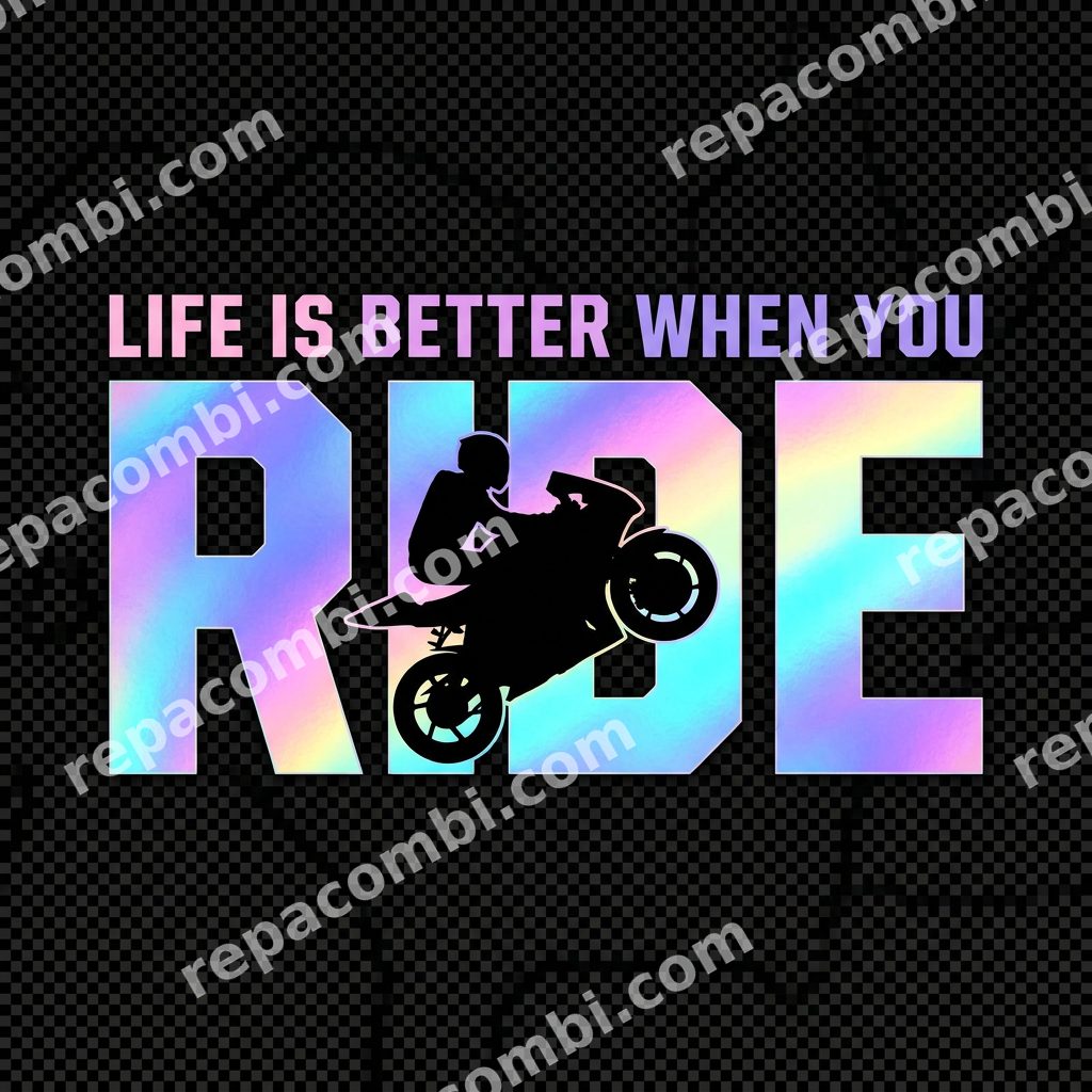 Life Is Better When You Ride Life Is Better When You Ride — ‘Life is better when you ride’ avec moto stylisée