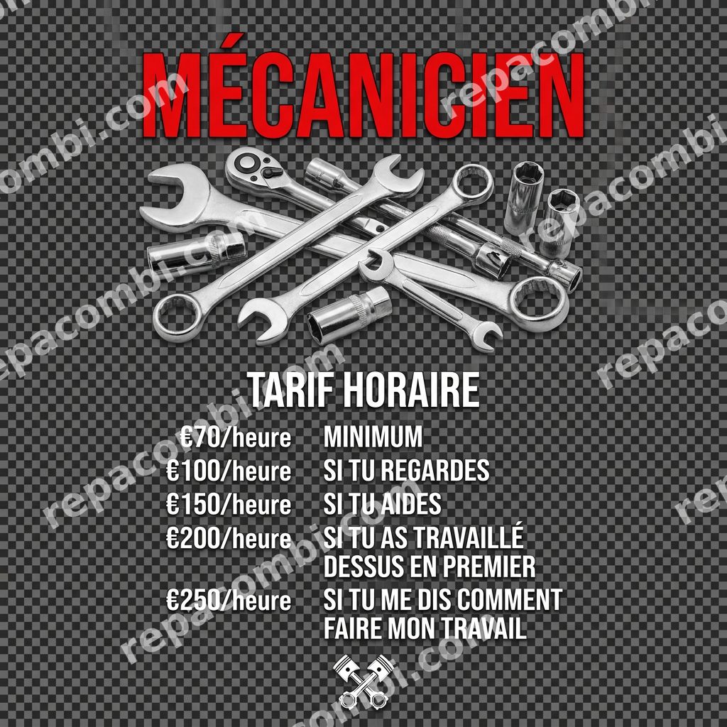 Tarif Horaire Mécano Tarif Horaire Mécano — Grille tarif horaire mécanicien parodique, outils