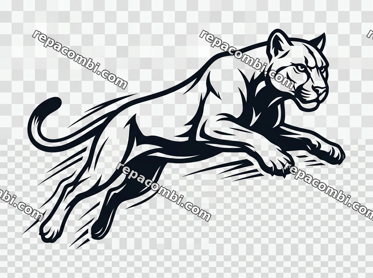 Puma Leaping Cat Puma Leaping Cat — Félin bondissant style emblème sport
