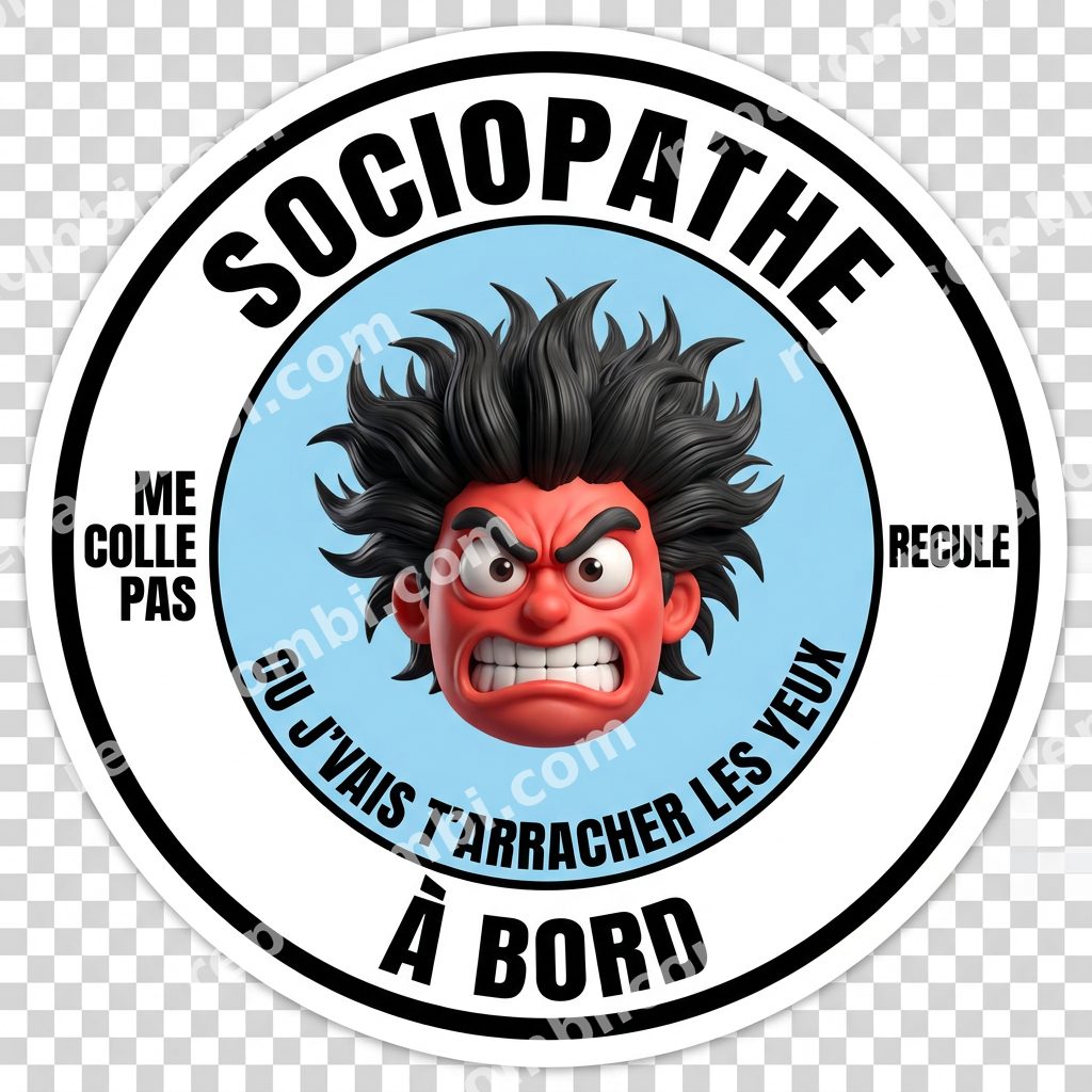 Sociopathe à Bord Sociopathe à Bord — Visage rouge cartoon façon panneau d'alerte