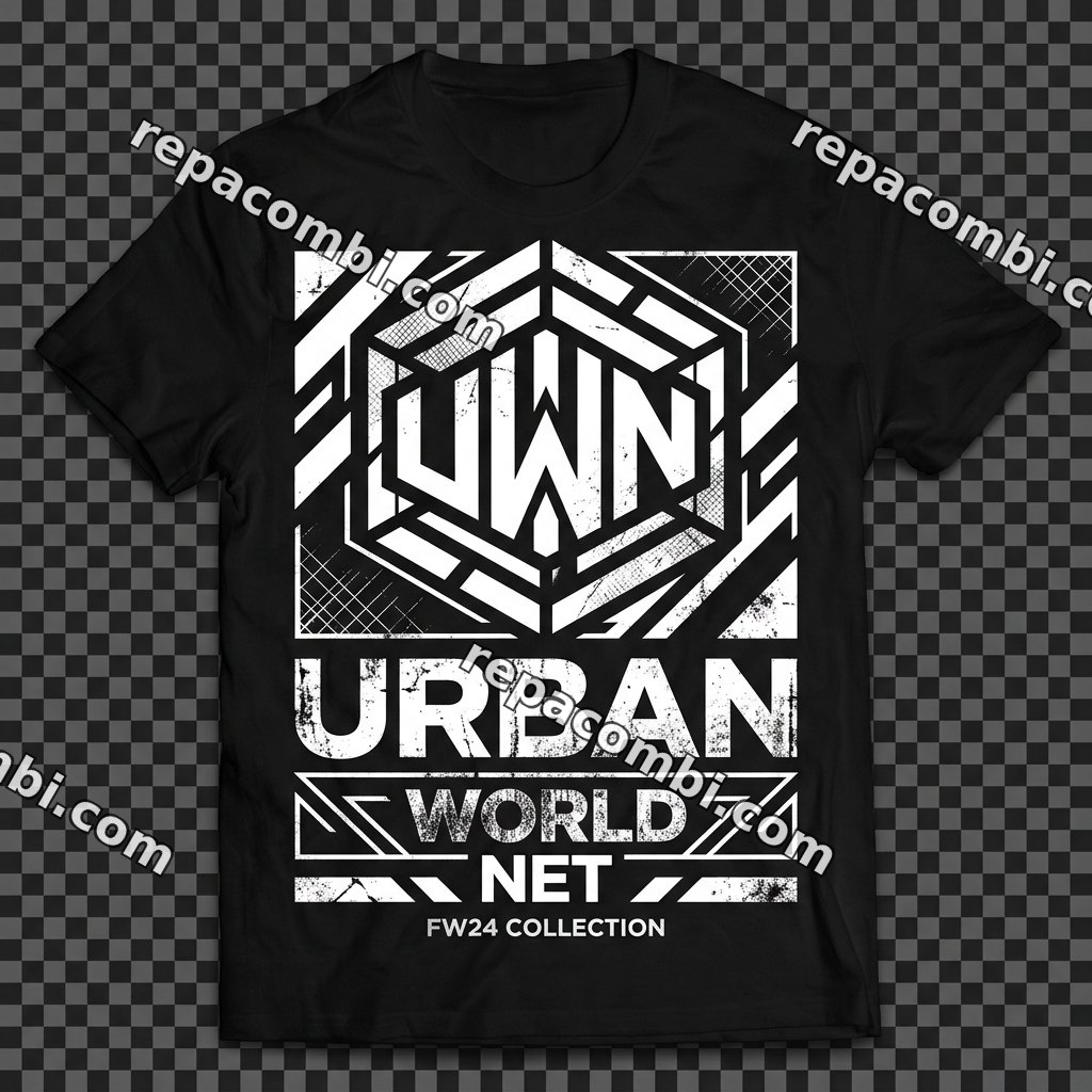 Streetwear Geometric Logo Streetwear Geometric Logo — Logo géométrique minimal, lignes pures noir et bla