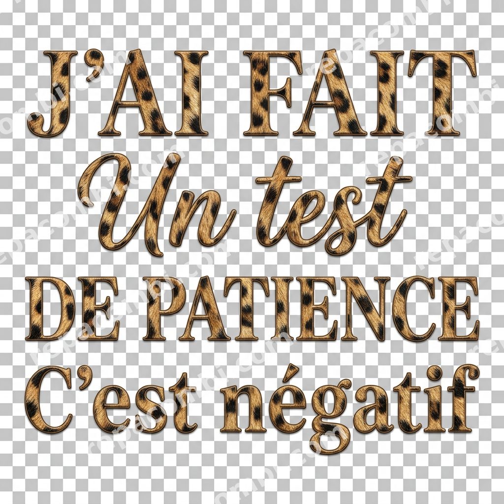 Test Patience Négatif Léopard Test Patience Négatif Léopard — ‘Tu testes ma patience’ version négatif léopard